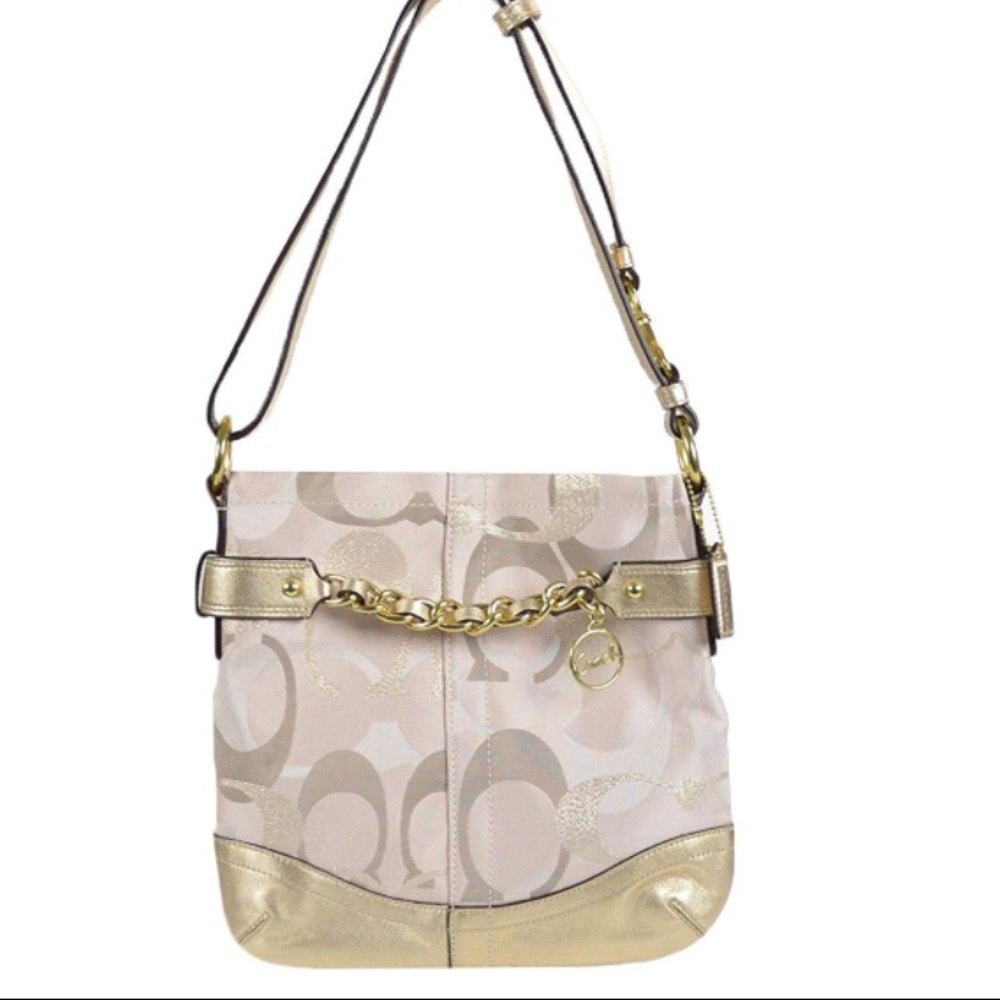 Coach gold metallic crossbody